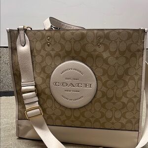 Coach Beige Signature Tote Bag